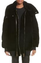 Women's Stella Mccartney Velour Puffer Coat Us / 36 It - Black