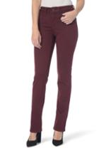 Women's Nydj Marilyn Stretch Twill Straight Leg Pants (similar To 14w) - Burgundy