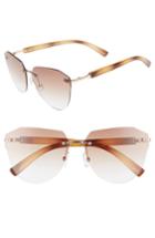 Women's Circus By Sam Edelman 60mm Rimless Cat Eye Sunglasses - Gold/ Rose Brown Lens