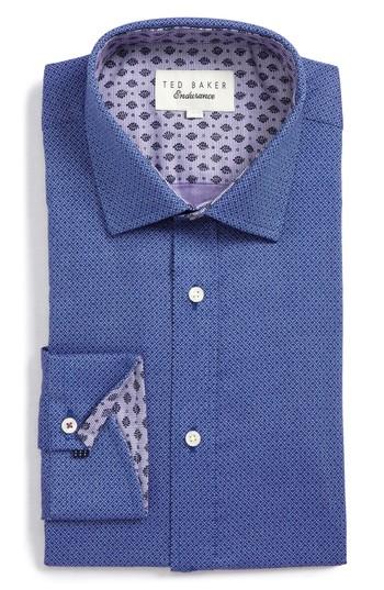 Men's Ted Baker London Endurance Murphy Trim Fit Dress Shirt 32/33 - Purple