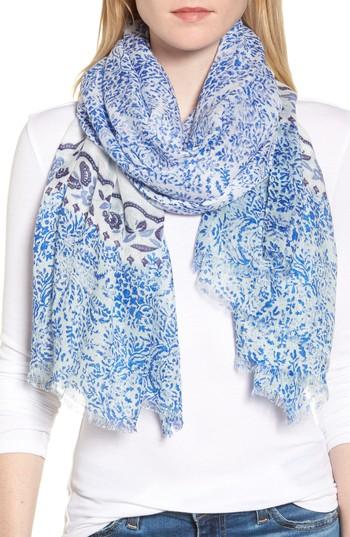 Women's Caslon Print Modal Scarf, Size - Blue