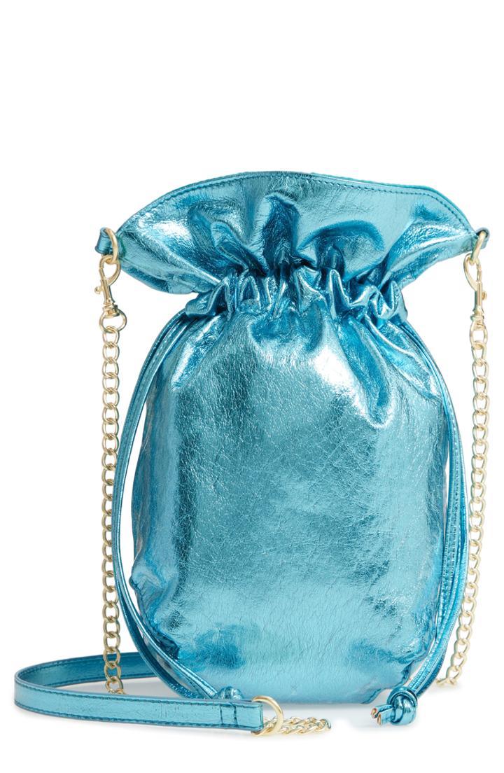 Leith Mini Slouch Drawstring Bag - Blue