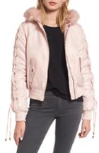 Women's Kensie Lace-up Sleeve Quilted Bomber Jacket