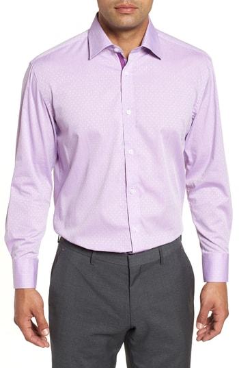 Men's English Laundry Regular Fit Geometric Dress Shirt .5 - 32/33 - Purple