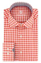 Men's Bugatchi Trim Fit Check Dress Shirt .5 - Orange