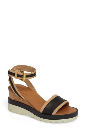 Women's See By Chloe 'robin' Wedge Sandal Us / 36eu - Black