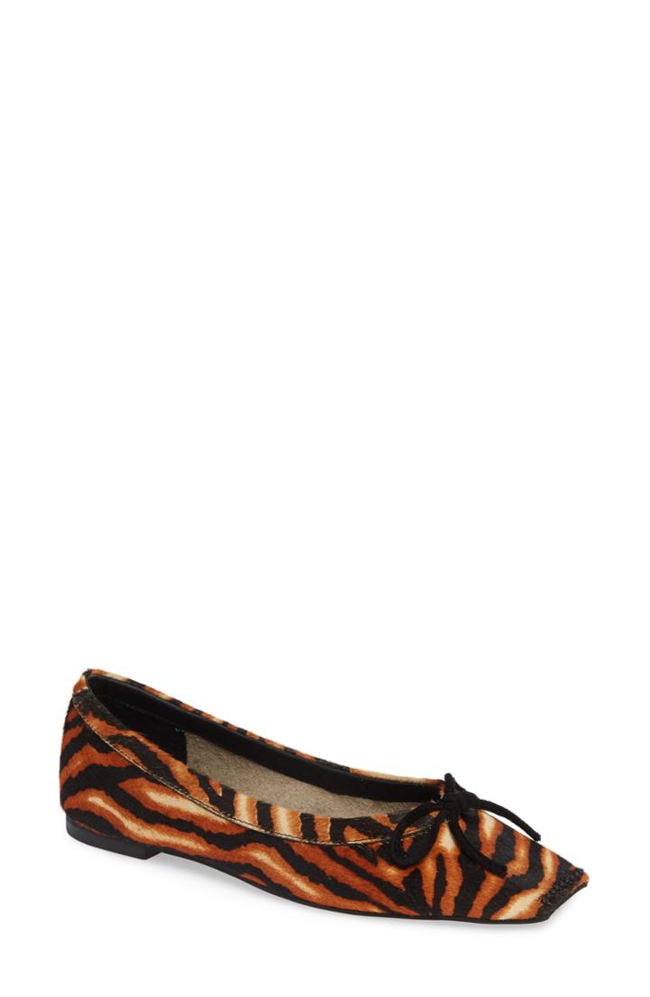 Women's Jeffrey Campbell Achira Genuine Calf Hair Flat M - Brown