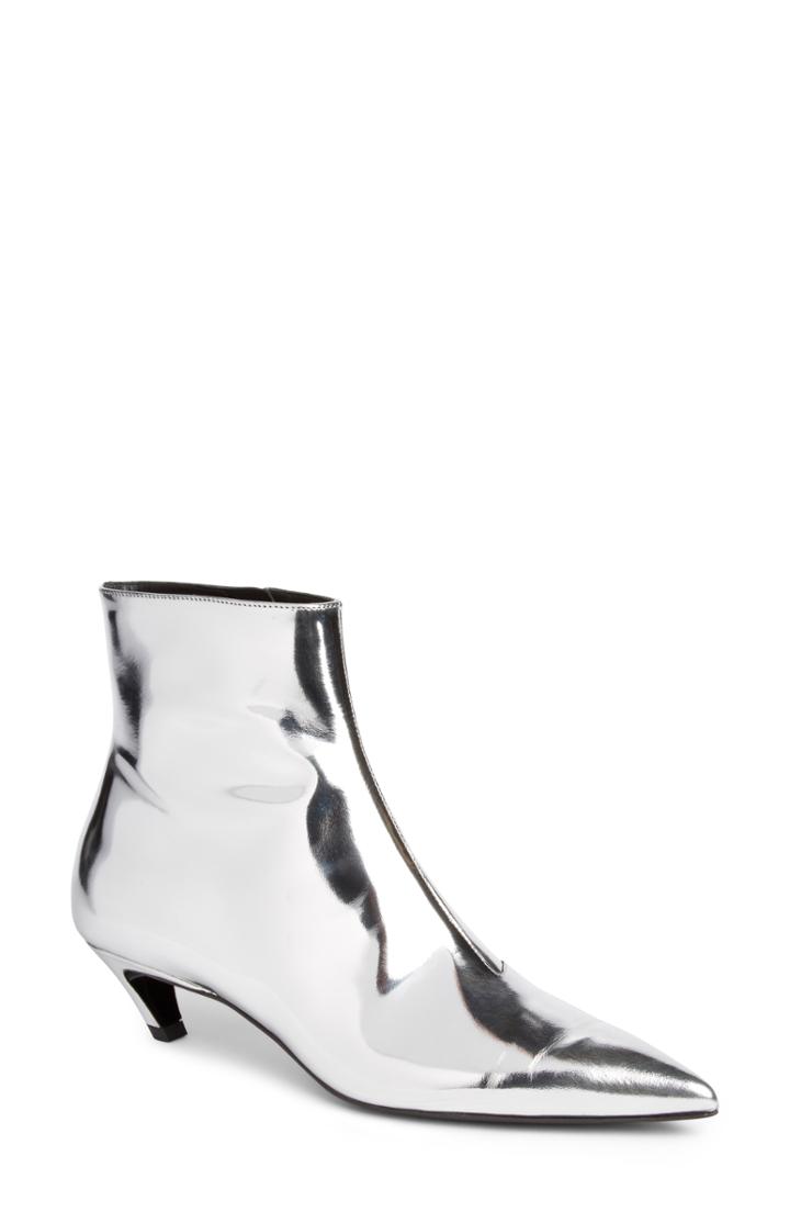 Women's Balenciaga Metallic Pointy Toe Bootie .5us / 36.5eu - Metallic
