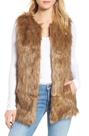 Women's Bishop + Young Faux Fur Vest - Beige