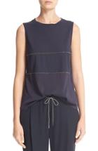 Women's Fabiana Filippi Mollini Trim Jersey & Crepe Top