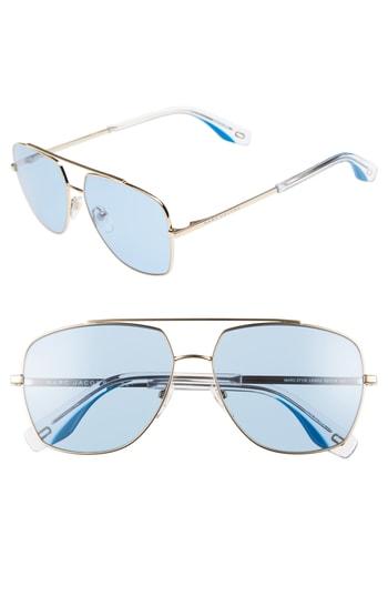 Women's Marc Jacobs 58mm Navigator Sunglasses - Dark Ruthenium/ Green