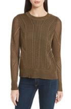 Women's Rag & Bone Pamela Crewneck Pointelle Sweater - Green
