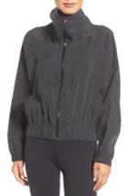 Women's Onzie Woven Zip Front Jacket, Size S/m - Black