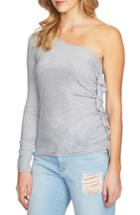 Women's 1.state Ruffle One-shoulder Top, Size - Grey