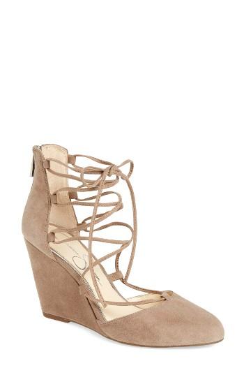Women's Jessica Simpson Jacee Lace-up Wedge .5 M - Brown