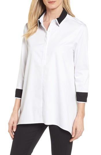 Women's Ming Wang High/low Shirt - White