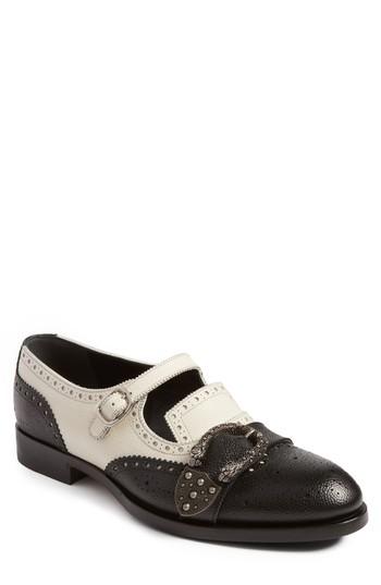 Men's Gucci Queercore Brogue Monk Shoe Us / 8uk - Black