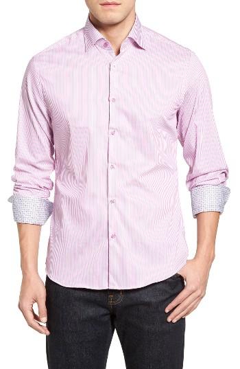 Men's Stone Rose Technical Stripe Sport Shirt