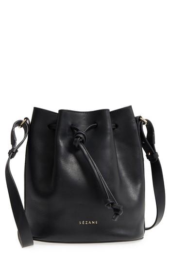 Sezane Farrow Bucket Bag - Black