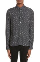 Men's The Kooples Guitar Print Woven Shirt - Blue