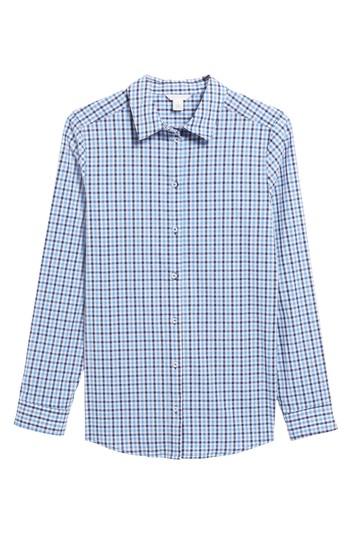 Petite Women's Caslon Button Front Shirt, Size P - Blue