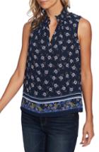 Women's Cece Romantic Floral Trellis Blouse, Size - Blue