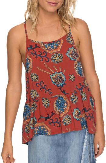 Women's Roxy Fanta Print Peplum Tank - Orange