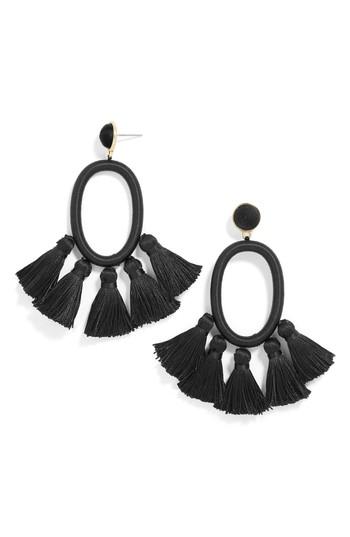 Women's Baublebar Tassel Oval Hoop Earrings