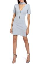 Women's Missguided Choker Zip Body-con Dress Us / 6 Uk - Grey
