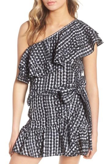 Women's Rebecca Minkoff Lily Eyelet Gingham Top - Black