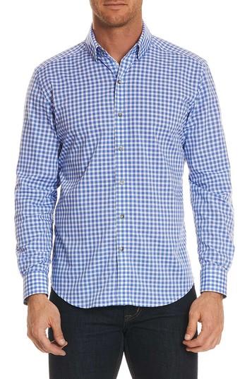 Men's Robert Graham Rye Tailored Fit Check Sport Shirt - Blue