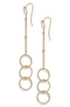 Women's Canvas Jewelry Dia Circle Linear Drop Earrings