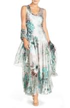 Women's Komarov Corset Back Charmeuse Gown With Shawl