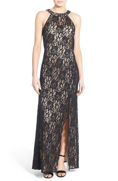 Women's Morgan & Co. Glitter Lace Gown