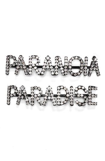 Ashley Williams Paranoia/paradise Set Of 2 Crystal Bobby Pins