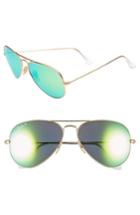 Women's Ray-ban Standard Icons 58mm Mirrored Polarized Aviator Sunglasses - Gold/ Green Mirror