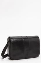 Men's Bosca Leather Messenger Bag - Black
