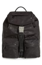 Mcm Small Dieter Monogrammed Nylon Backpack - Black
