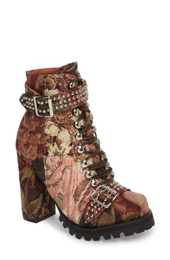 Women's Jeffrey Campbell Lilith Block Heel Bootie .5 M - Brown