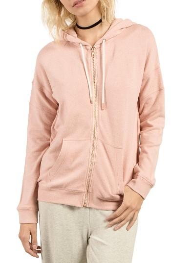 Women's Volcom Lil Zip Fleece Hoodie - Pink