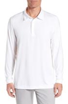 Men's Cutter & Buck Belmont Long Sleeve Solid Polo, Size - White