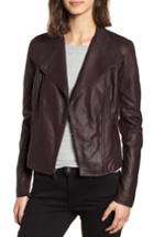 Women's Marc New York By Andrew Marc 'felix' Stand Collar Leather Jacket - Red