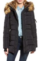 Women's S13/nyc Faux Fur Hooded Coat - Black
