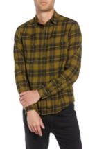 Men's The Kooples Destroyed Check Flannel Shirt - Yellow