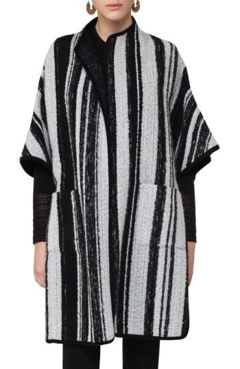 Women's Akris Punto Stripe Cape Topper - Grey