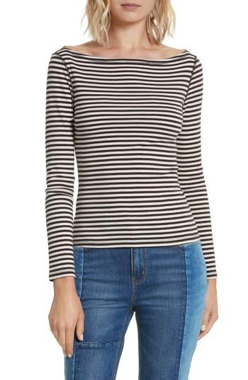 Women's La Vie Rebecca Taylor Stripe Metallic Jersey Top - Blue