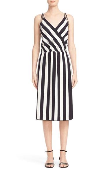 Women's Marc Jacobs Stripe Crepe Surplice Dress