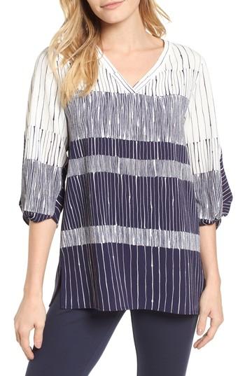 Women's Chaus Ink Lines Blouse - Blue
