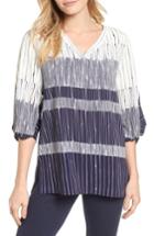 Women's Chaus Ink Lines Blouse - Blue