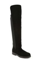 Women's Andre Assous 'milan' Waterproof Leather Over The Knee Boot M - Black